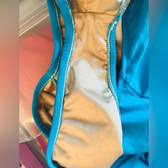 NIKI Wior Teal Deep V Neck Buckle One Piece Bathing Suit Plus Size 14 - Picture 5 of 8